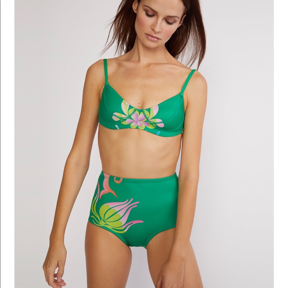Cynthia Rowley Green Fiji Bikini Top